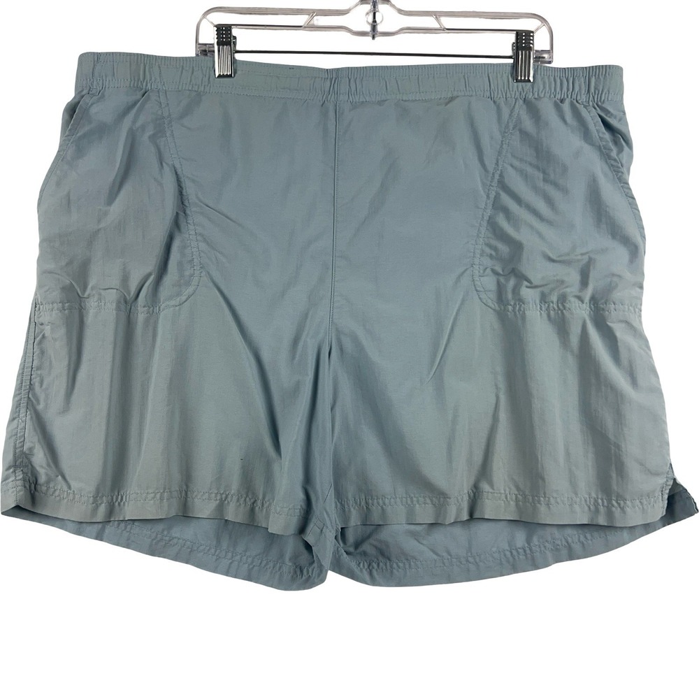 Columbia Shorts Womens 1X Blue Elastic Waist Pockets Hiking Outdoor